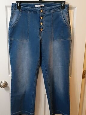 9th & Main Women's Blue High-Rise Button-Front Jeans